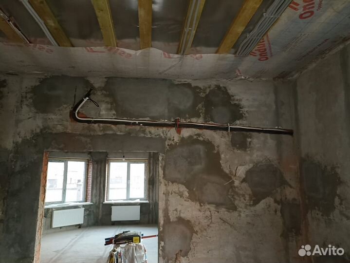 Прокладка трассы под кондиционер, штробление