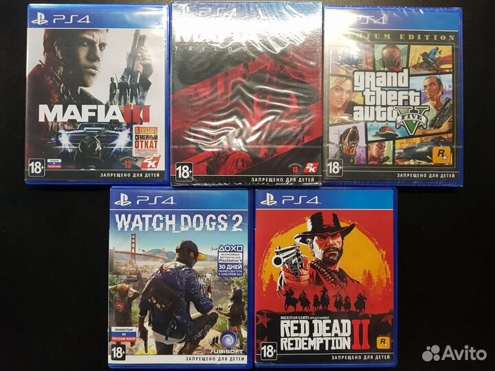 Mafia 3/Trilogy \Gta 5 \Watch Dogs 2 \RDR 2 (PS4)