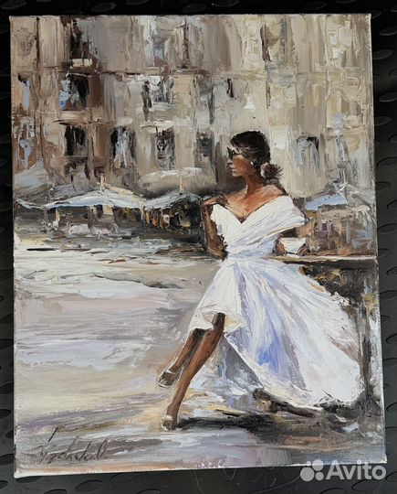 Картина маслом на холсте девушка