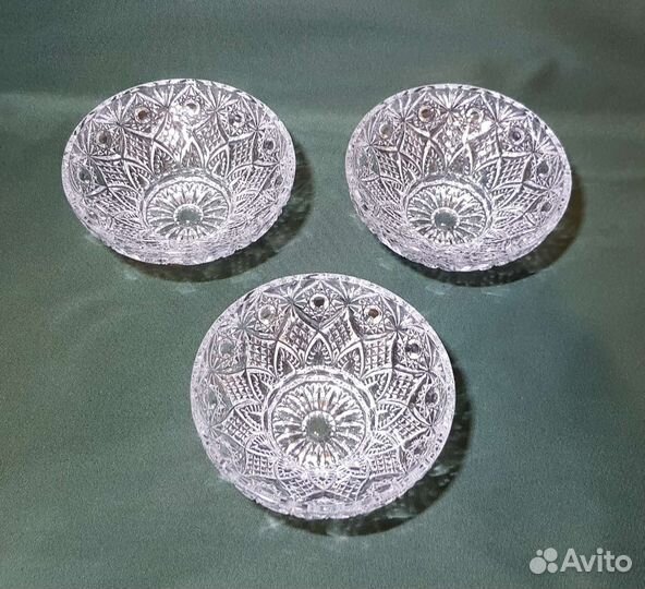 Салатники хрустальные. Богемия Чехословакия