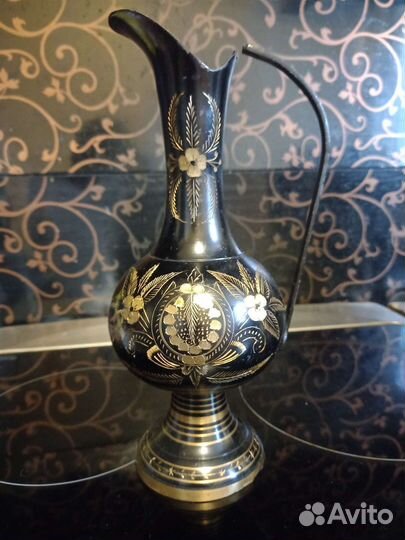 Кувшин Индия Латунь с орнаментом 70х г