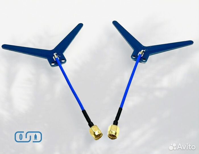 Антенна для fpv matek 1.2GHz, диполь рыбка