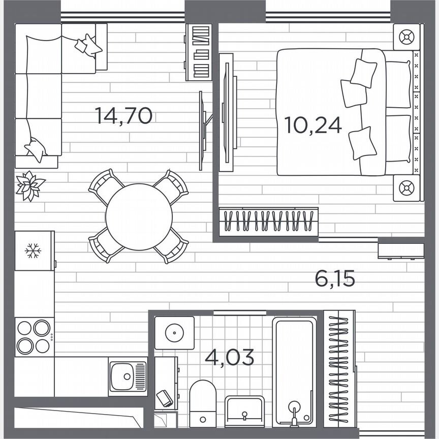 1-к. квартира, 35,1 м², 2/5 эт.