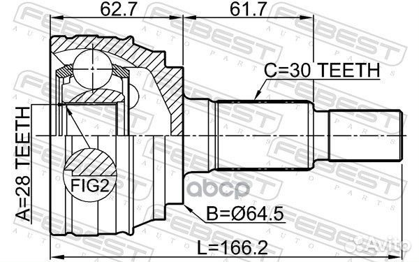 Шрус наружный 28x64.5x30 1710-Q7 Febest