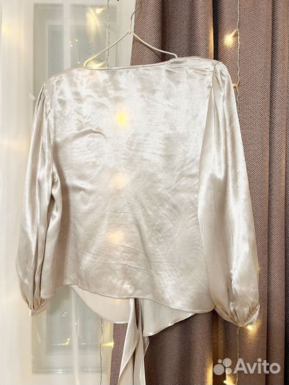 Атласная блуза Zara XS-S