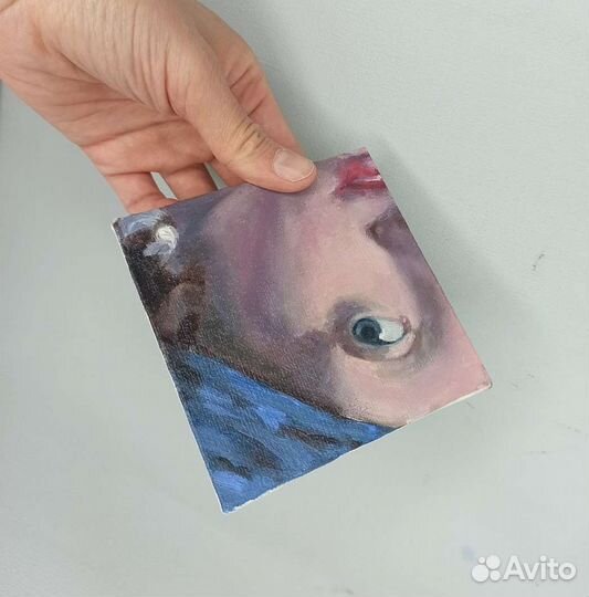 Миниатюра копия масло Девушка с жемчужной сережкой