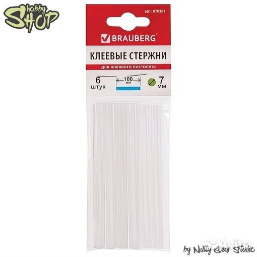 Клеевые стержни 7мм 100мм прозрачный
