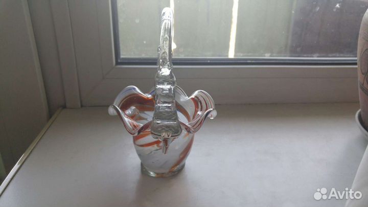 Вазочка конфетница(корзинка) стекло СССР