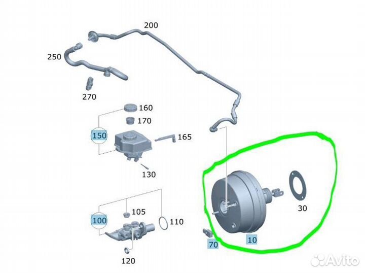 Вакуумный усилитель тормозов Mercedes-Benz