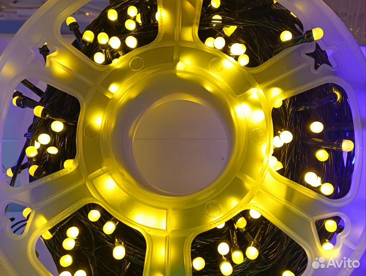 Уличная гирлянда тёплый цвет