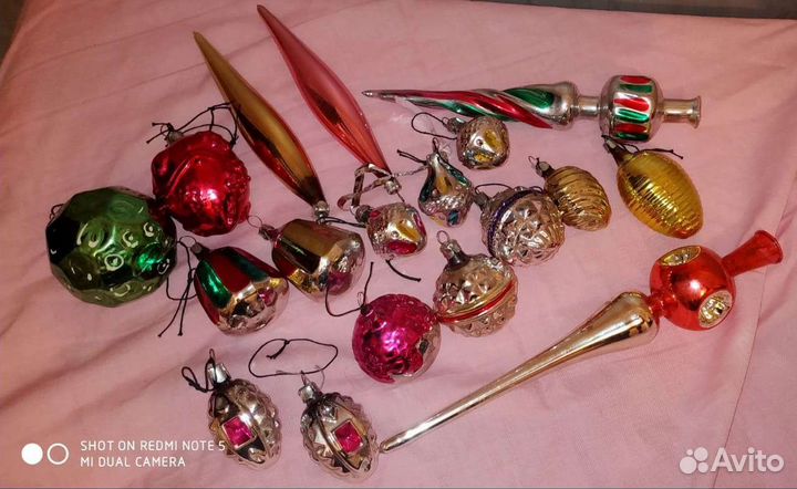 Елочные игрушки СССР стеклянные