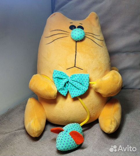 Мягкие игрушки котик, дельфин, корова