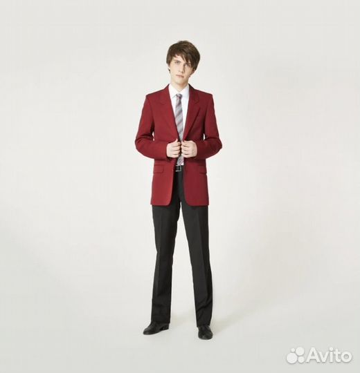 Пиджак для мальчика бордовый 128 134