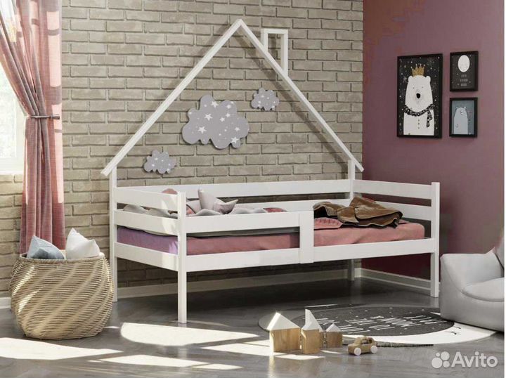 Софа берёза Домик детская с бортиком