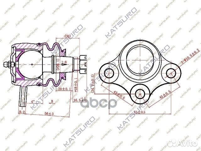 Опора шаровая KAT1000GWL katsuro