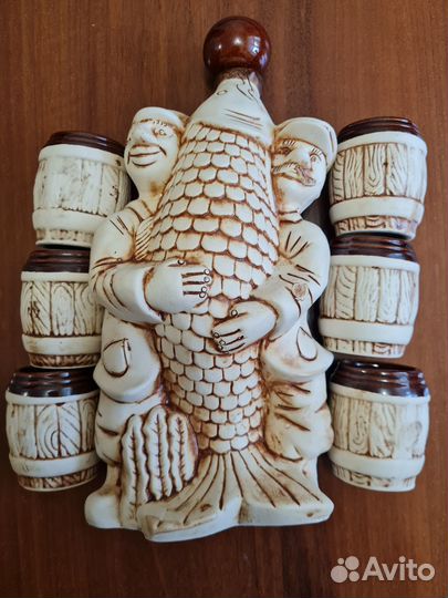 Керамический набор графин и рюмки