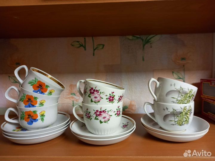 Чайные пары,чашки,блюдца