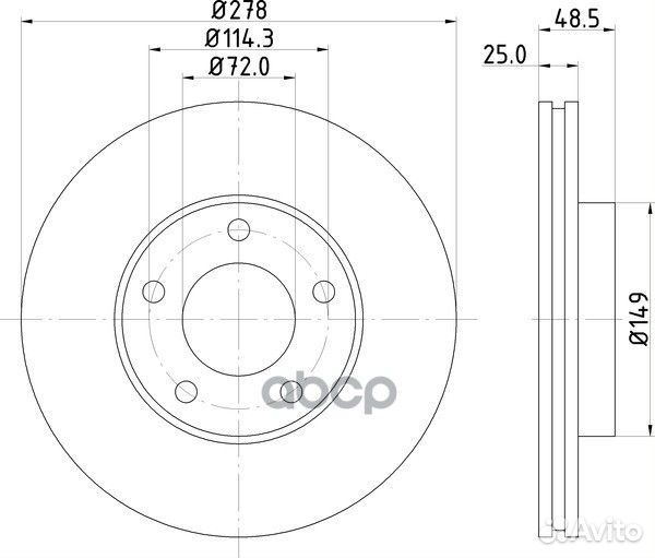 Диск тормозной перед ND5001K nisshinbo
