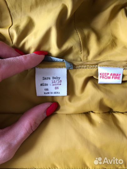 Демисезонная дутая куртка 80 Zara kids