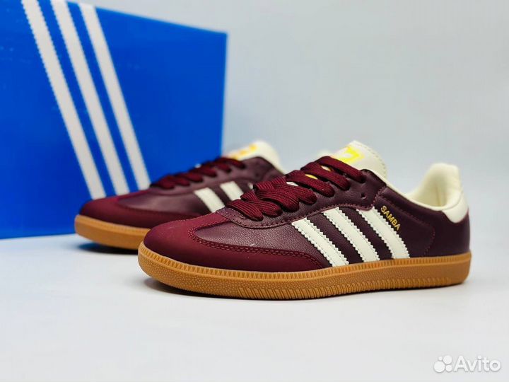 Adidas Samba OG Maroon Gold Metallic (W)