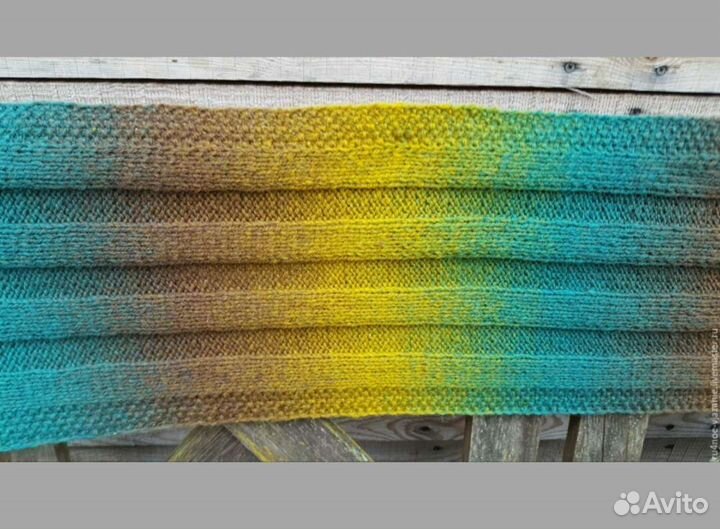 Вязаный шарф ручной работы 100 шерсть