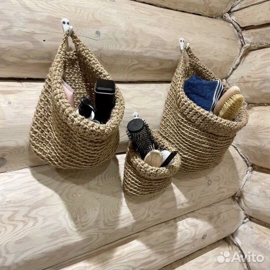 Вязаные корзинки