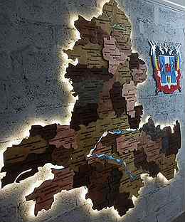 Карта Татарстана из дерева, карты областей