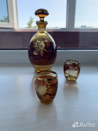 Штоф с рюмками 6 шт. Bohemia Чехия новый