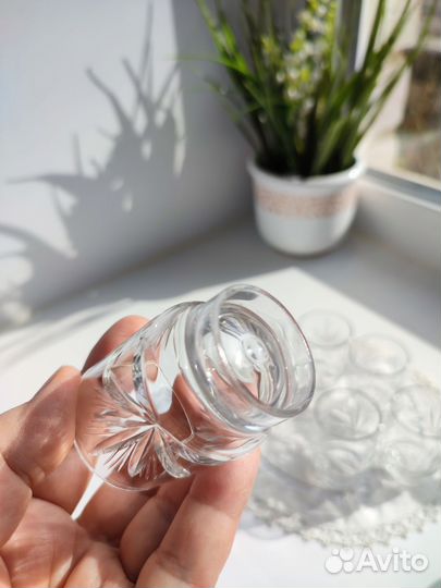 Хрустальные рюмки ссср(на посошок) -6 шт