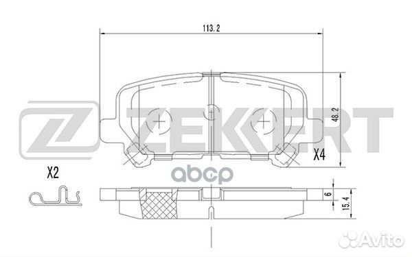 Колодки торм. диск. задн. Acura MDX II 06- Hon