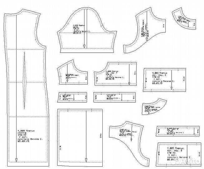Печать лекал, выкроек, раскладок. Ширина до 914мм