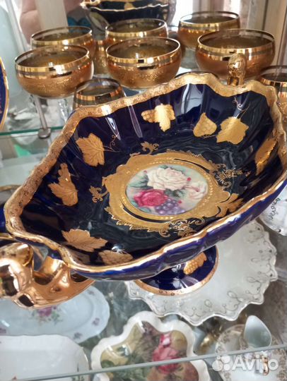 Ваза для фруктов, конфетница, сухарница Кобальт