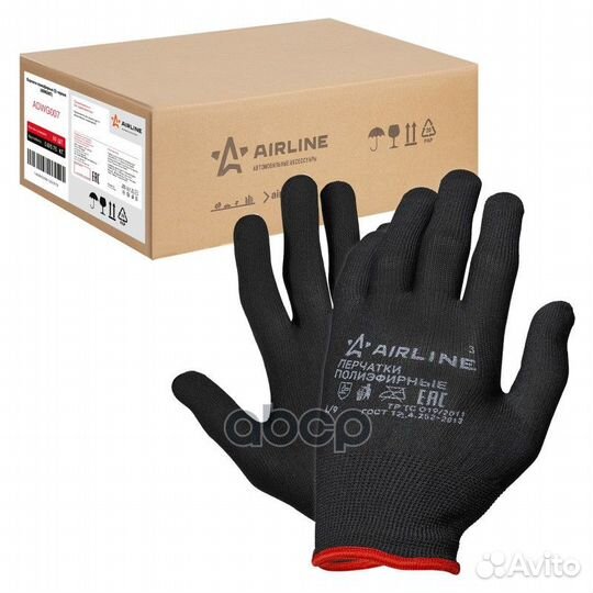 Перчатки полиэфирные (L) черные (adwg007) adwg007