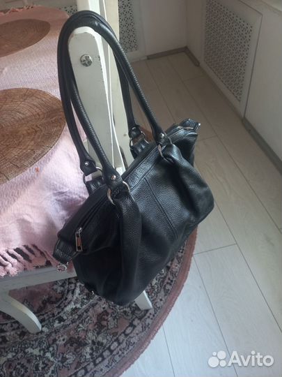 Сумка женская натуральная кожа черная