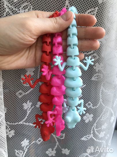 Игрушка ящерица подвижная. Антистресс. Набор 3 шт