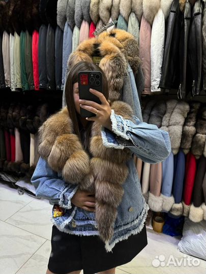 Джинсовка с натуральным мехом premium