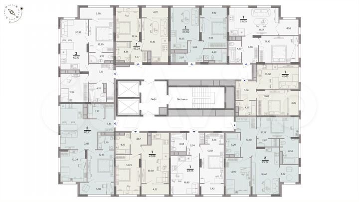 1-к. квартира, 44,8 м², 2/25 эт.