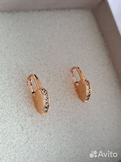 Серьги Сердечки медсплав