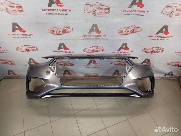 Бампер передний Hyundai Solaris 2017-2020 серый