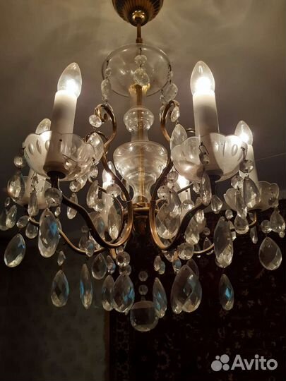 Люстра хрустальная чехословакия