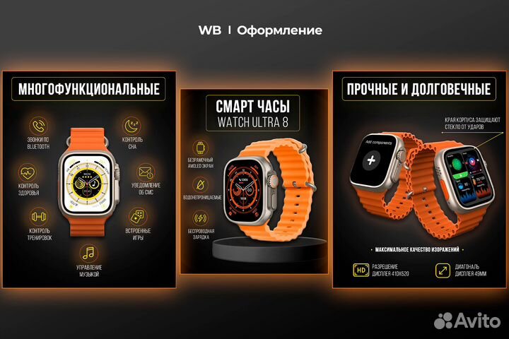 Инфографика для маркетплейсов / Дизайн карточек WB