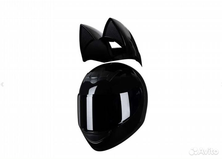 Мотошлем с ушками женский