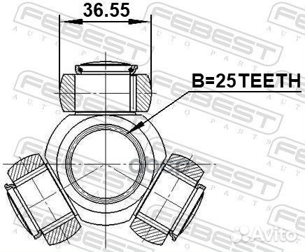 Трипоид hyundai/KIA /25x36,55mm febest 1216-efmt