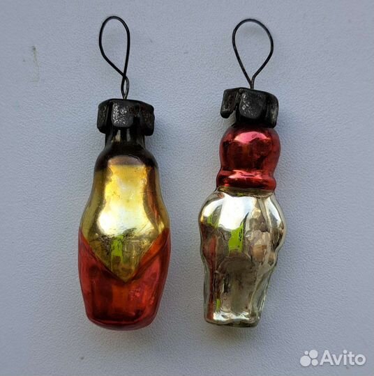 Ёлочные игрушки СССР. Парашют, корзинки, малютки