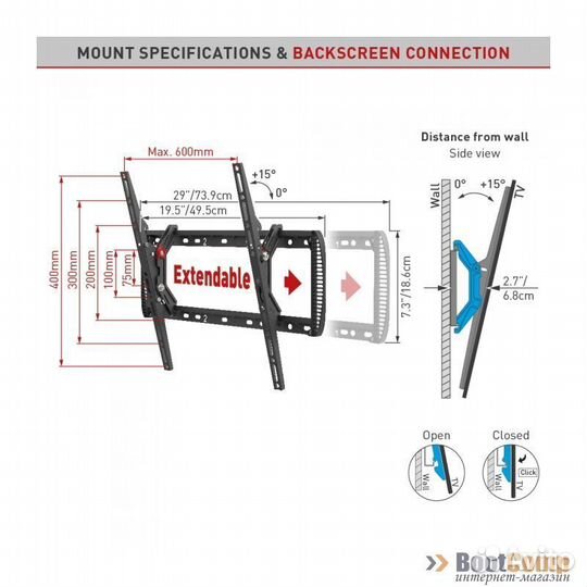 Крепление настенное для TV barkan BM410T