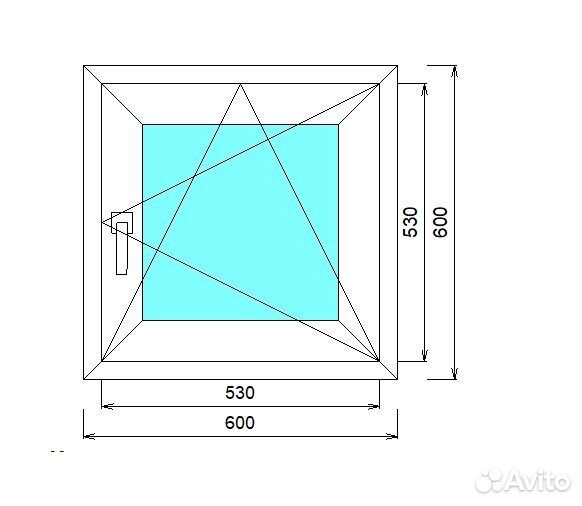 Окно пвх новое 600*600 в наличии