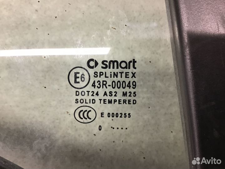 Стекло двери передней правой Smart Fortwo City (W4