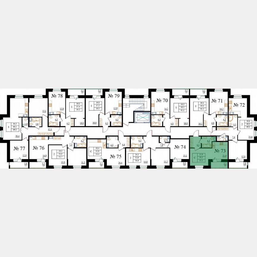 Квартира-студия, 32,3 м², 8/8 эт.