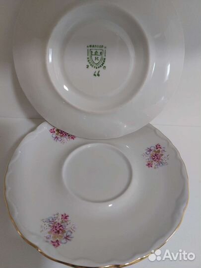 Блюдца фарфор СССР Коростень