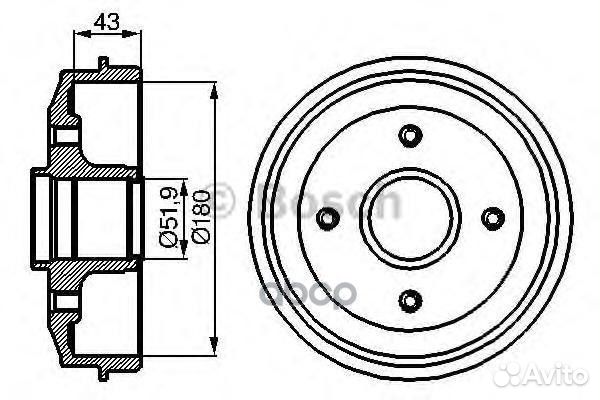 0 986 477 020 Барабан тормозной задний 0 986 47